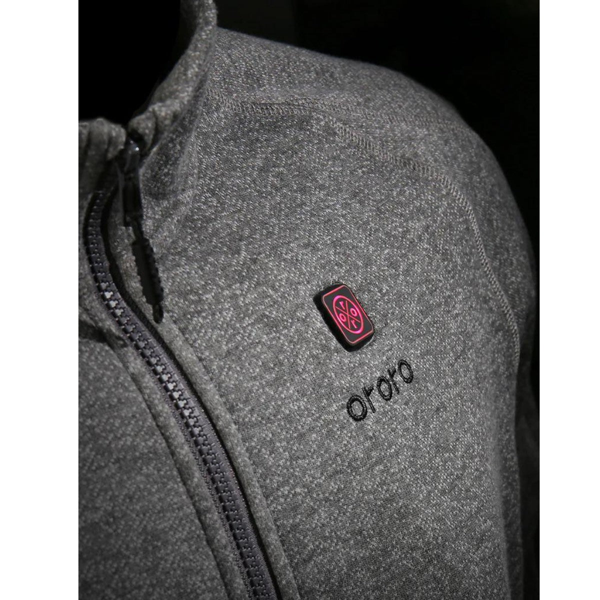 Ororo Mens Heated Full Zip Fleece Jacket - Flecking Grey