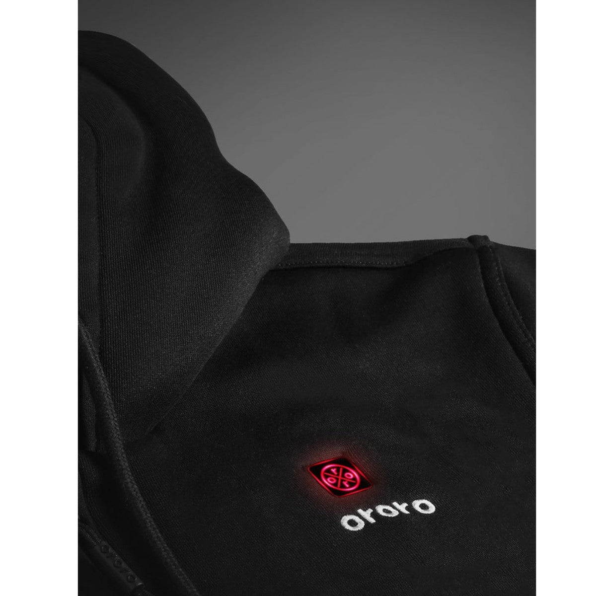 Ororo Unisex 3 Zone Heated Fleece Hoodie - Black