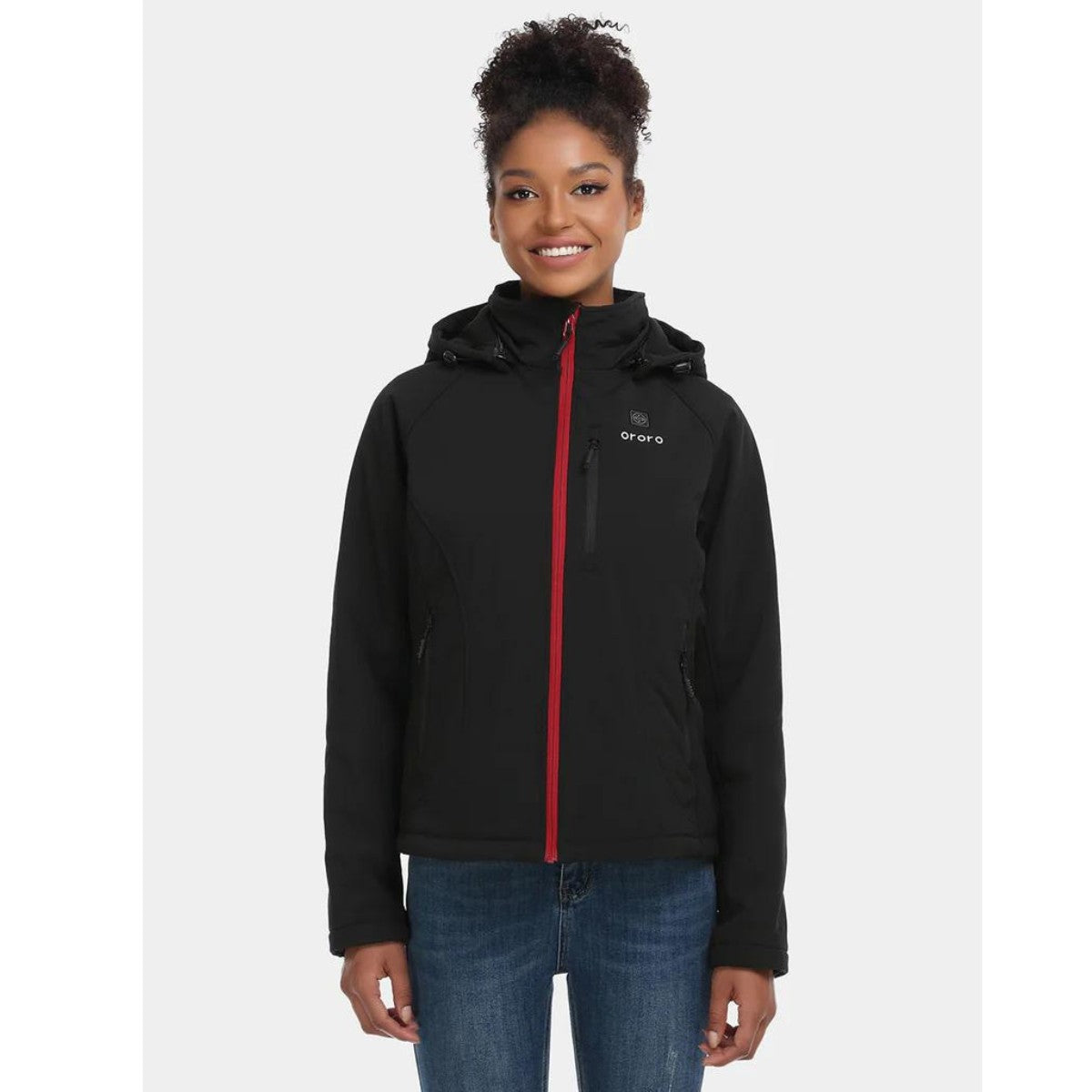 Ororo Women's 4 Zone Heated Classic Jacket - Black / Red