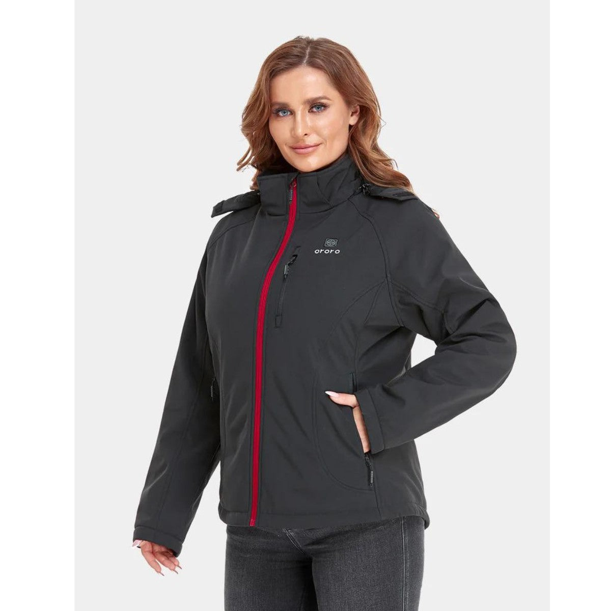 Ororo Women's 4 Zone Heated Classic Jacket - Black / Red