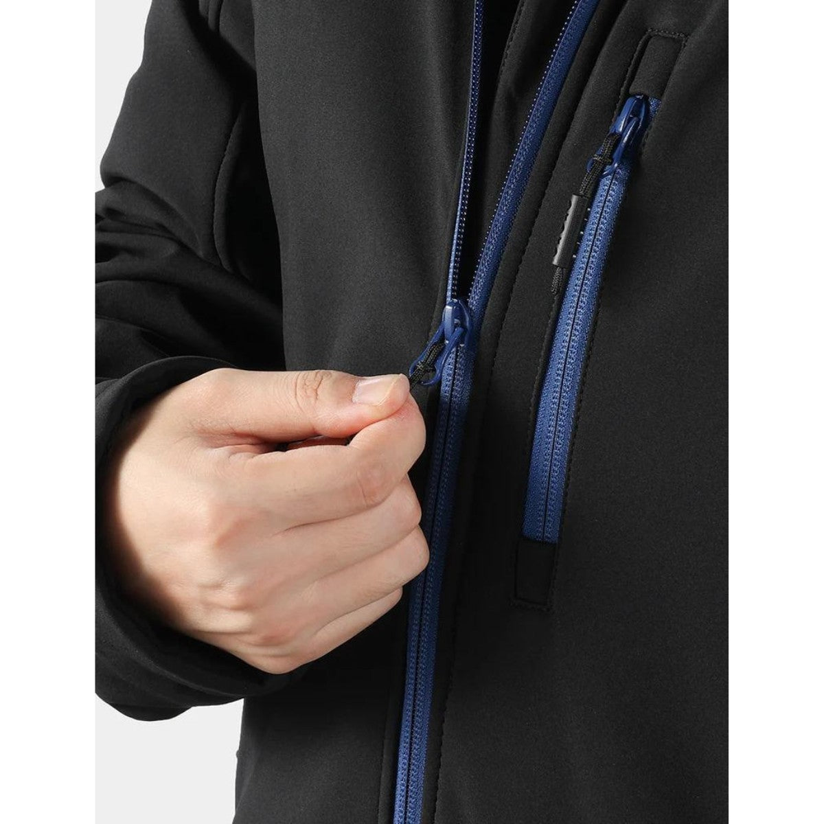 Ororo Men's Classic Heated Jacket - Black & Blue