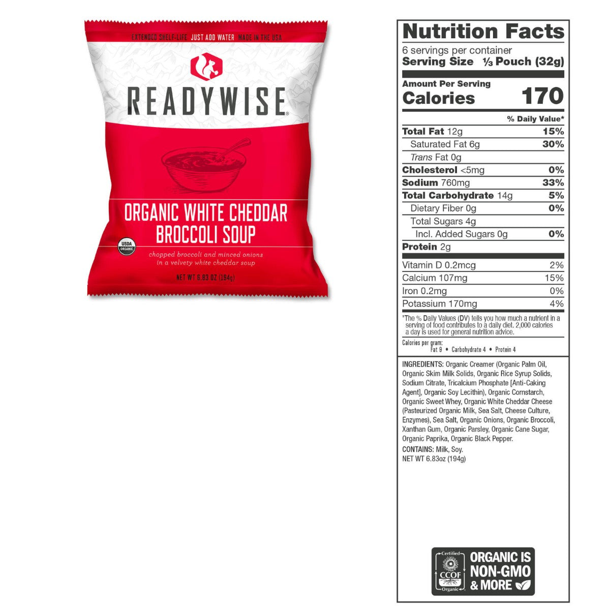 ReadyWise 90 Serving Organic Bucket