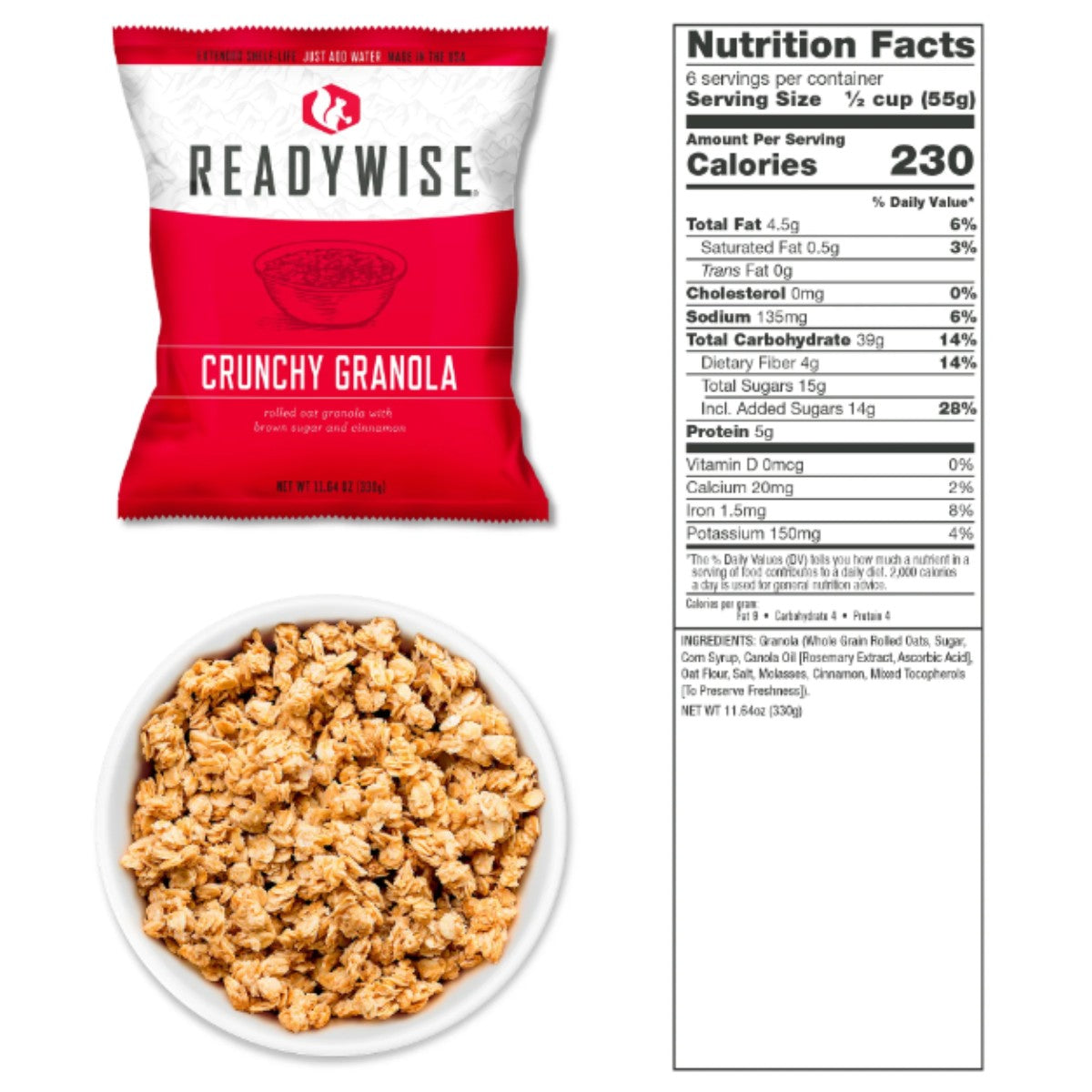 ReadyWise GLUTEN FREE  84 Serving Breakfast and Entrée Grab and Go