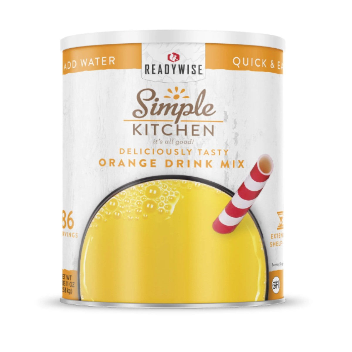 ReadyWise Simple Kitchen Orange Drink Mix 86 Serving Can