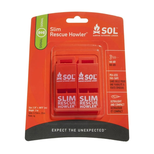 SOL Slim Rescue Howler Whistle 2 Pack