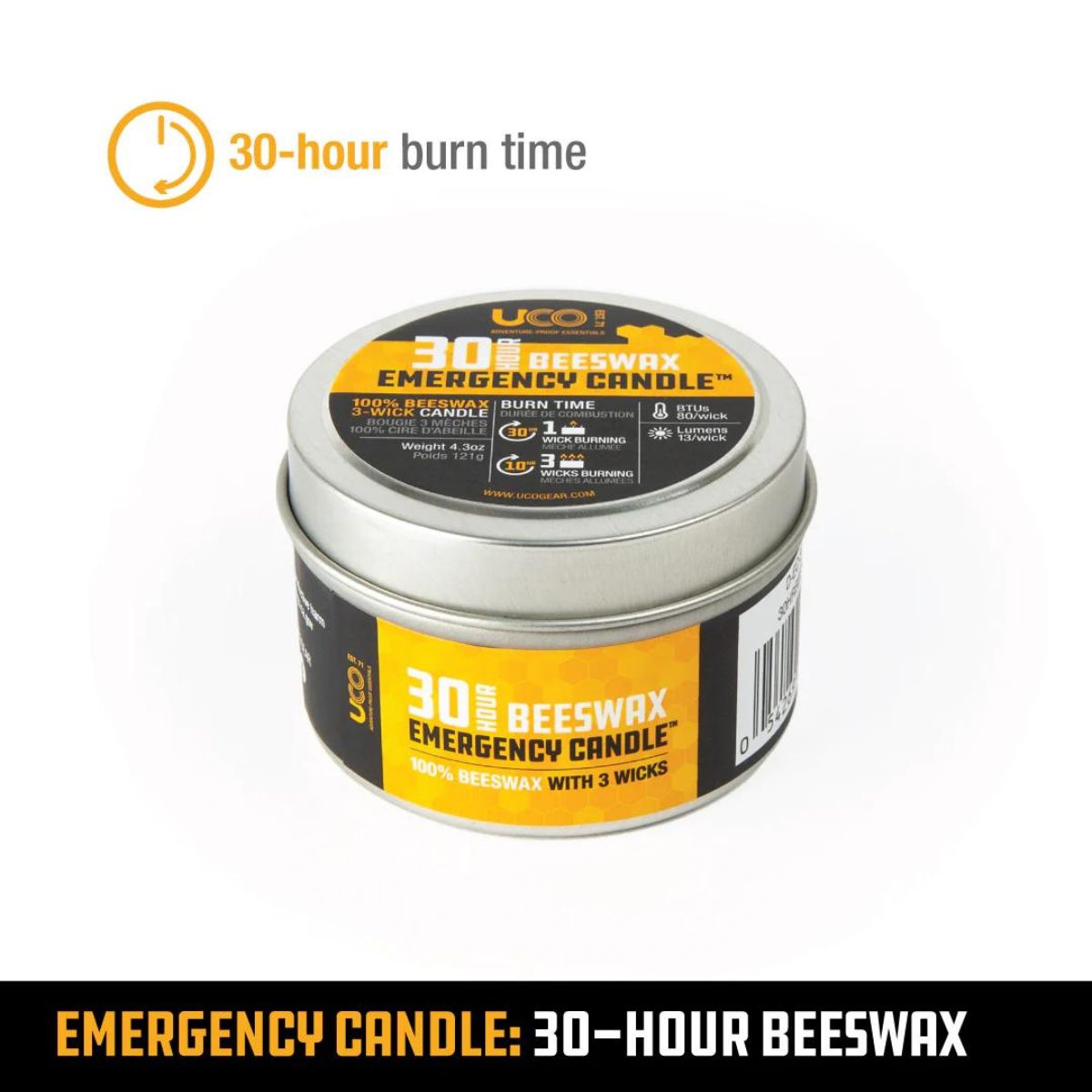 30-Hour Emergency Beeswax Candle