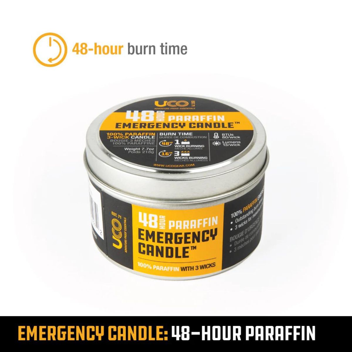 48-Hour Emergency Candle Paraffin