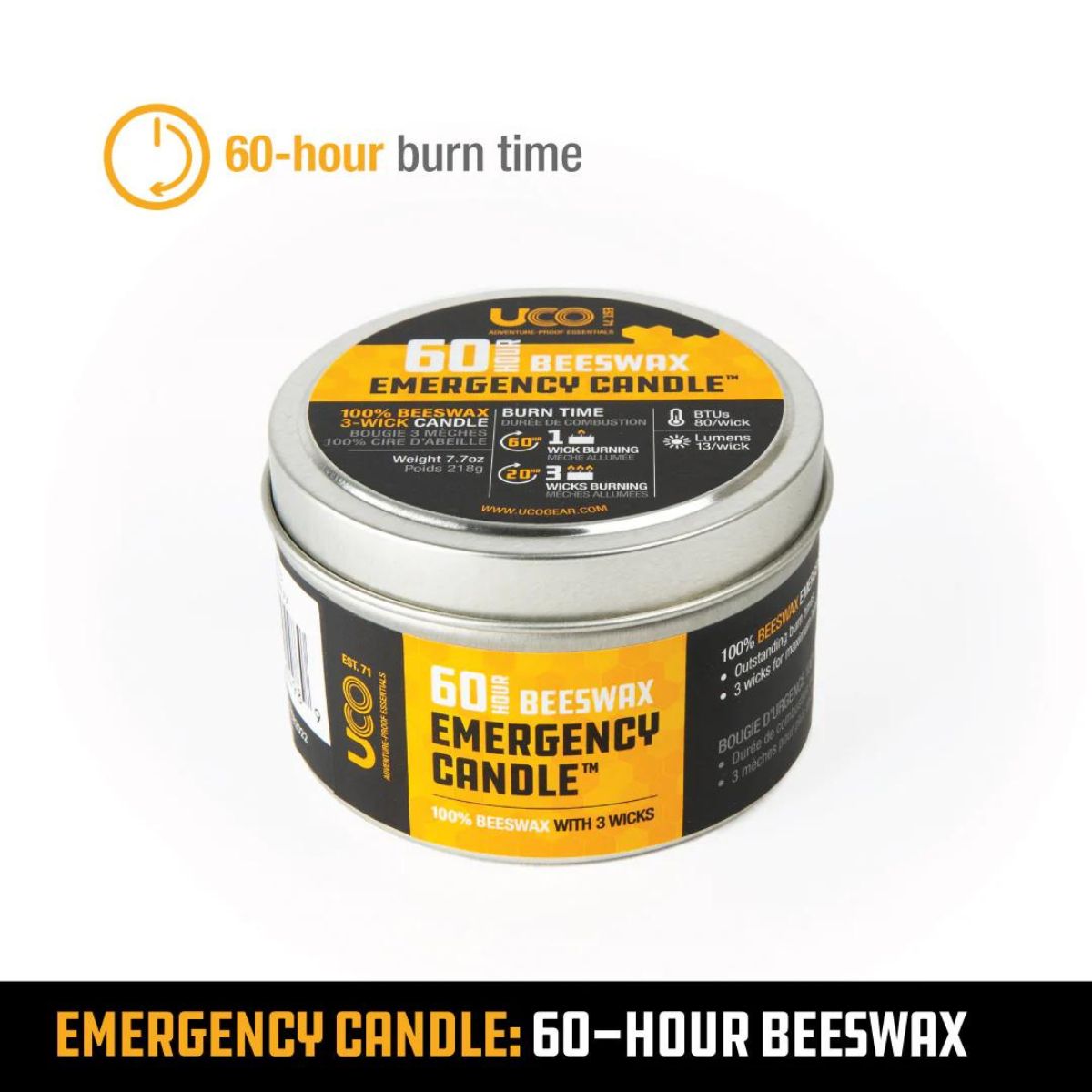 60-Hour Emergency Beeswax Candle