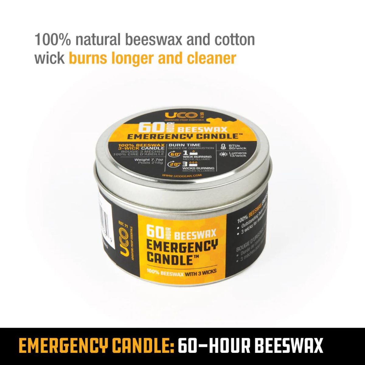 60-Hour Emergency Beeswax Candle