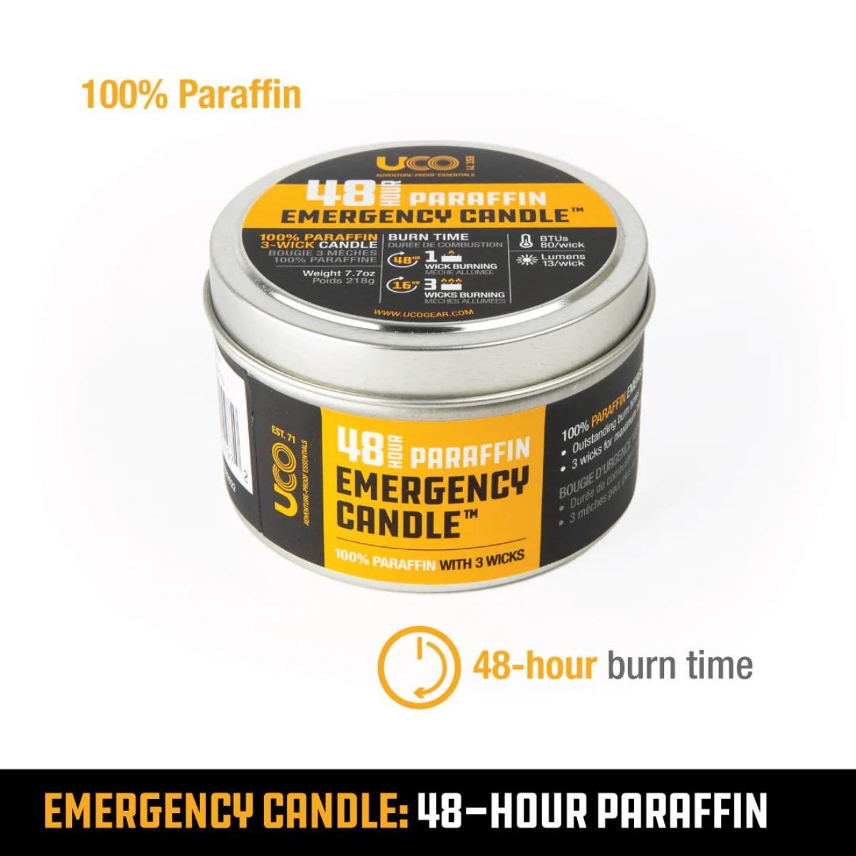 48-Hour Emergency Candle Paraffin