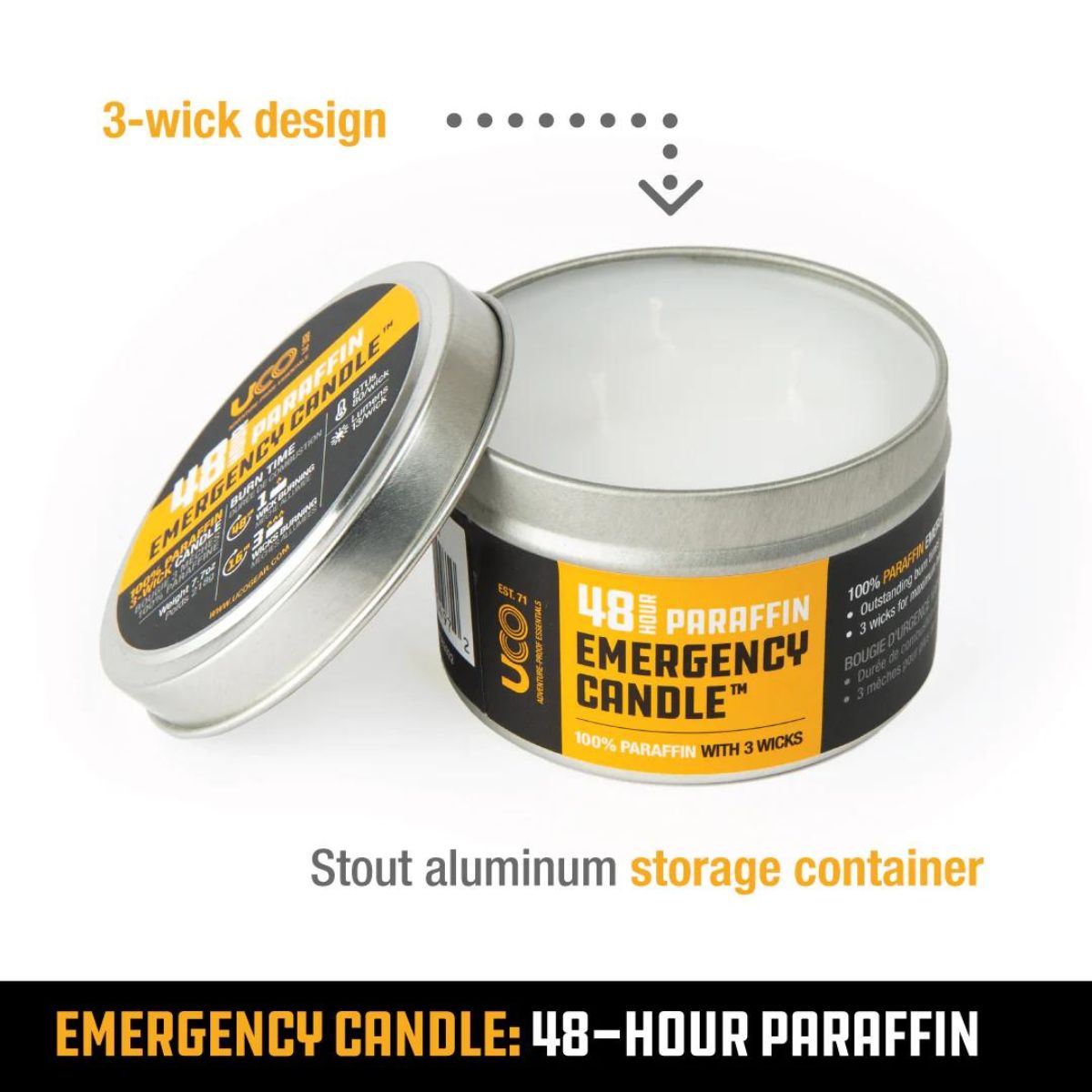 48-Hour Emergency Candle Paraffin