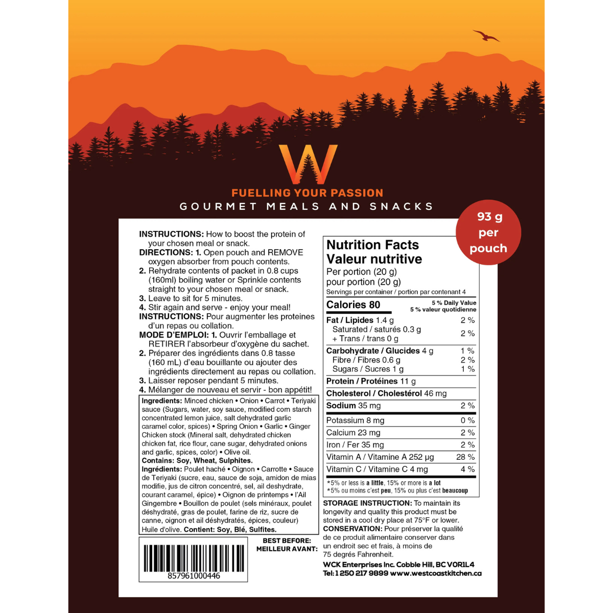 West Coast Kitchen Protein Booster - Chicken Teriyaki