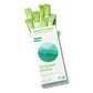 Alpine Start Original Blend instant coffee box open and tilted on white background revealing 8 green Original Blend stick packets fanning out with Instant Coffee That Actually Tastes Good tagline visible inside lid
