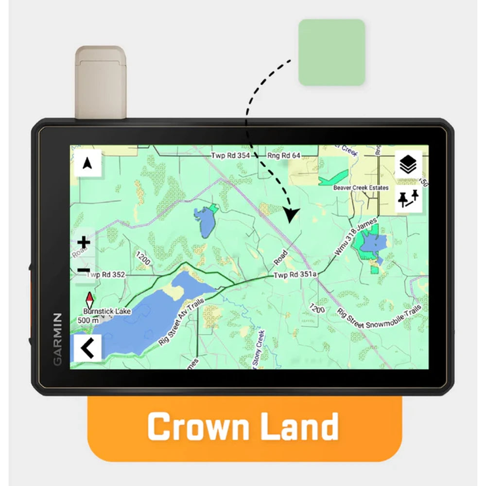 Backroad Maps Alberta GPS Maps displaying Alberta crown land, roads, lakes and trail coverage on a Garmin GPS topographic navigation screen.