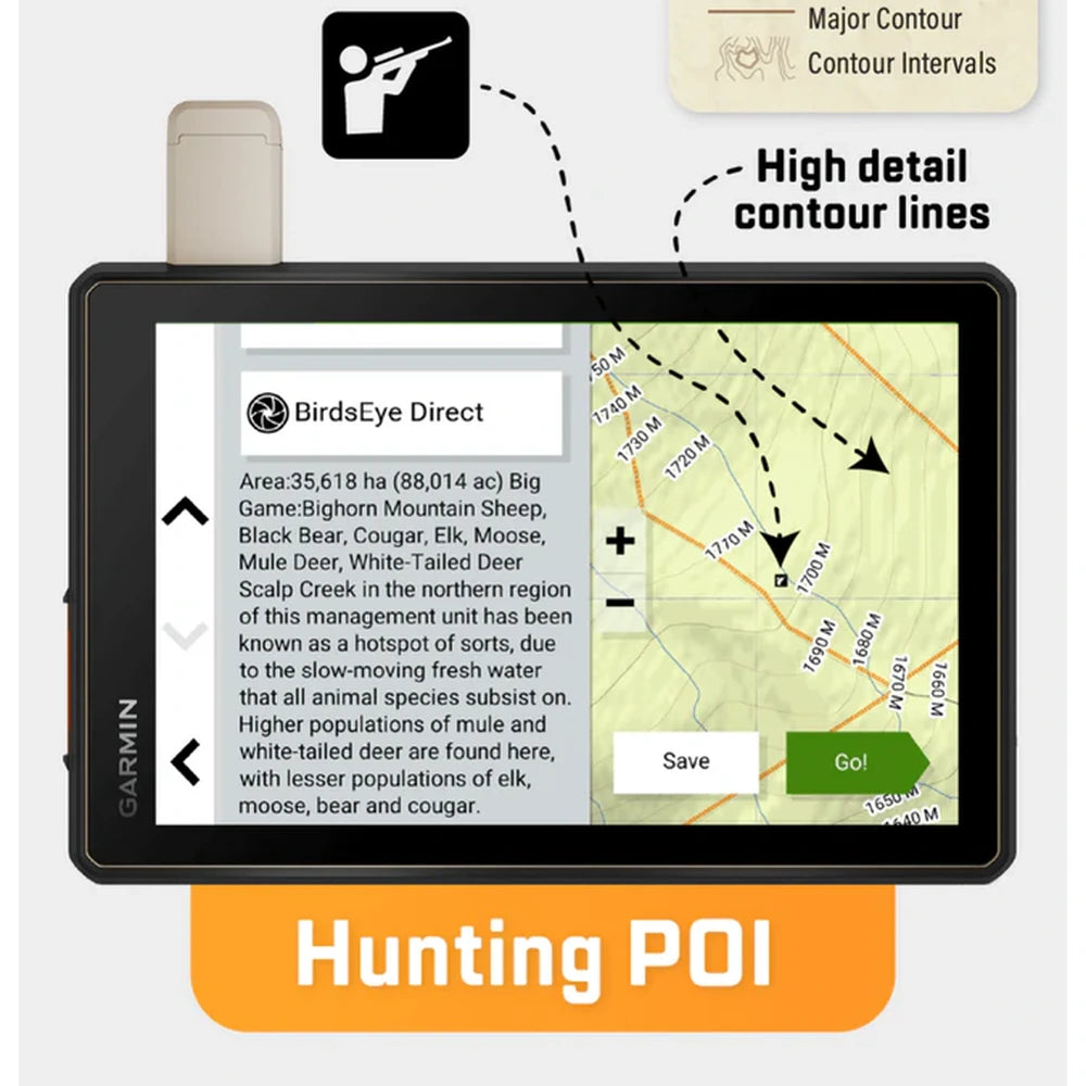 Backroad Maps Alberta GPS Maps hunting points of interest with wildlife management areas and high detail contour lines for Garmin GPS outdoor navigation.