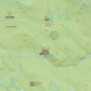 Backroad Maps Kakwa Falls Kakwa Wildland Provincial Park Alberta destination map detailed map section showing terrain, trails, waterfalls and backcountry access routes.