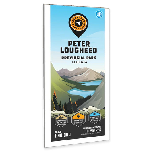 Backroad Maps Peter Lougheed Provincial Park Alberta park map front cover showing trails, lakes, terrain and recreation areas in Kananaskis Country.