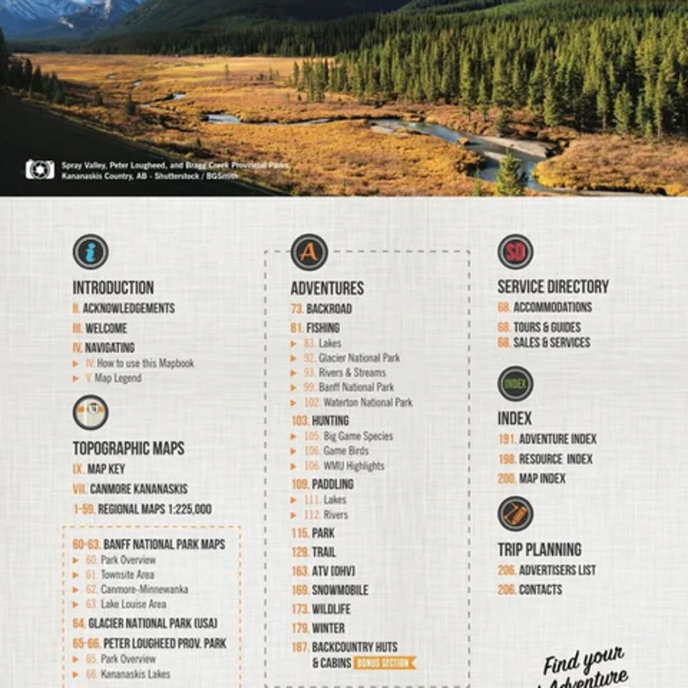 Mapbook Detailed Southern Alberta Backcountry Maps – Detailed Adventure Map Book – Craze ...