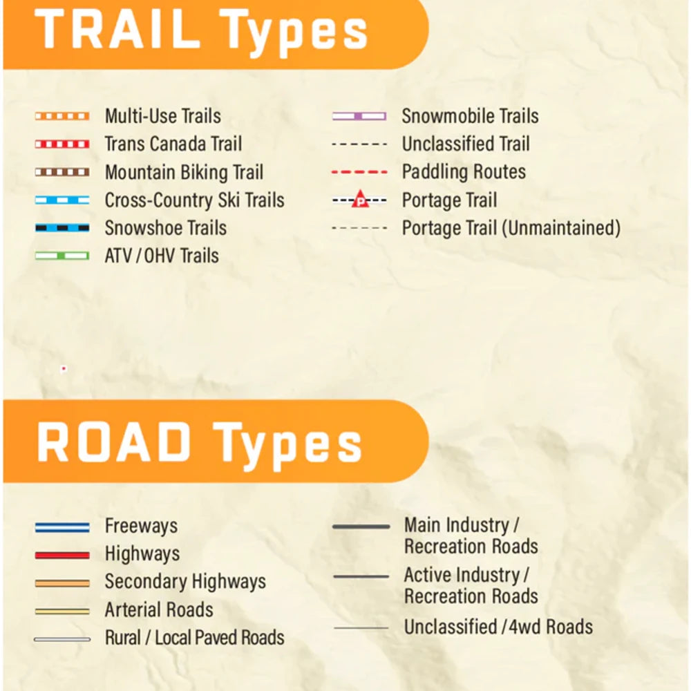 backroad maps trail types legend atv snowmobile hiking