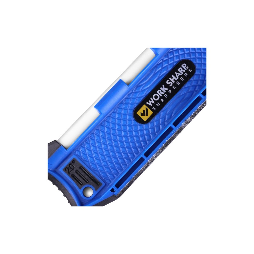 Benchmade 20 degree guided hone tool angle detail showing sharpening guide markings