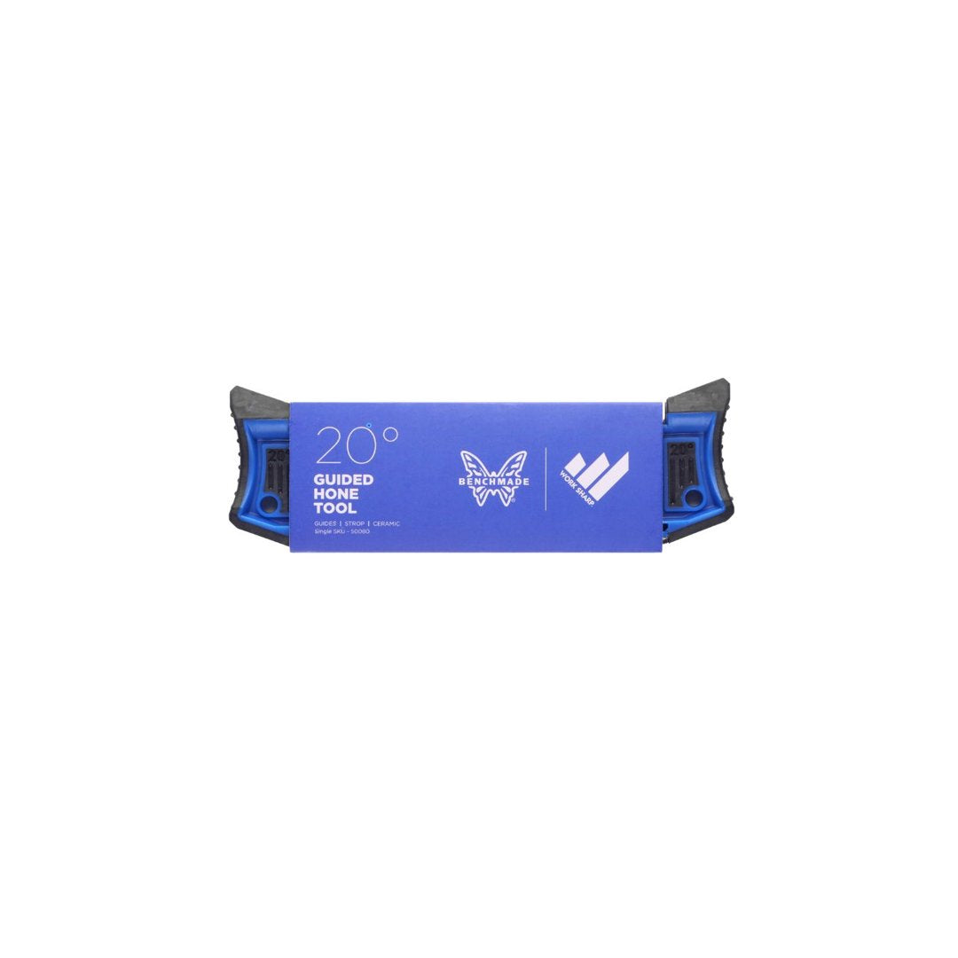 Benchmade 20 degree guided hone tool with packaging sleeve and product branding