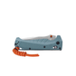 Benchmade Adira full-sized drop point knife closed showing depth blue handle and orange lanyard