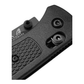 Close-up of Benchmade Bugout CF-Elite handle showing AXIS lock and textured black scale