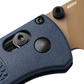 Benchmade Bugout Crater Blue knife pivot and axis lock detail