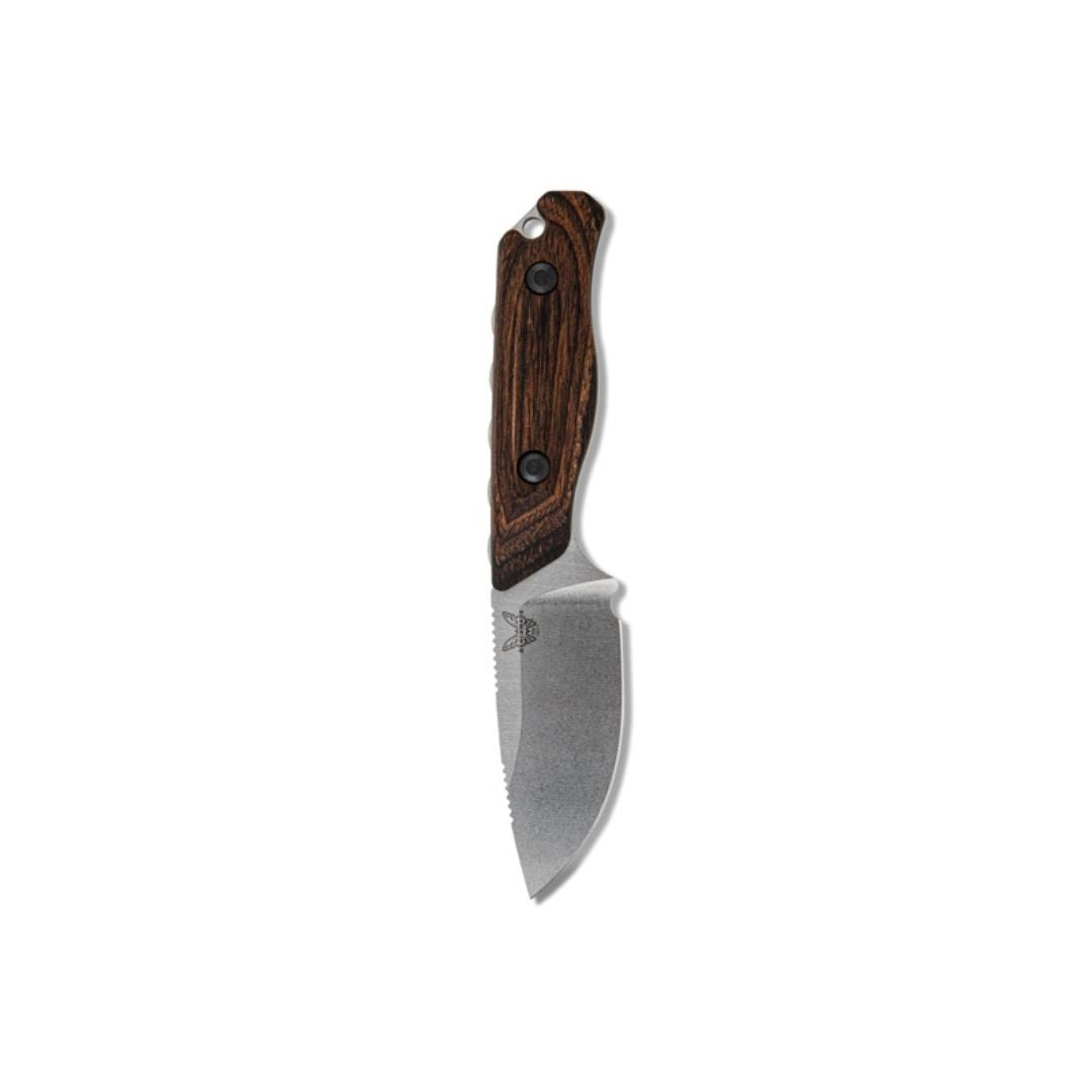 Benchmade Hidden Canyon Hunter vertical view showing compact fixed blade design.