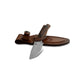 Benchmade Hidden Canyon Hunter knife with leather sheath displayed.