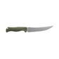 Benchmade Meatcrafter trailing point knife full length profile with curved blade and olive handle