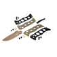 Benchmade Mini Adamas OD Green drop-point knife exploded view showing internal components and hardware