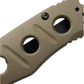 Benchmade Mini Adamas OD Green handle detail showing textured grip, cutouts, and hardware