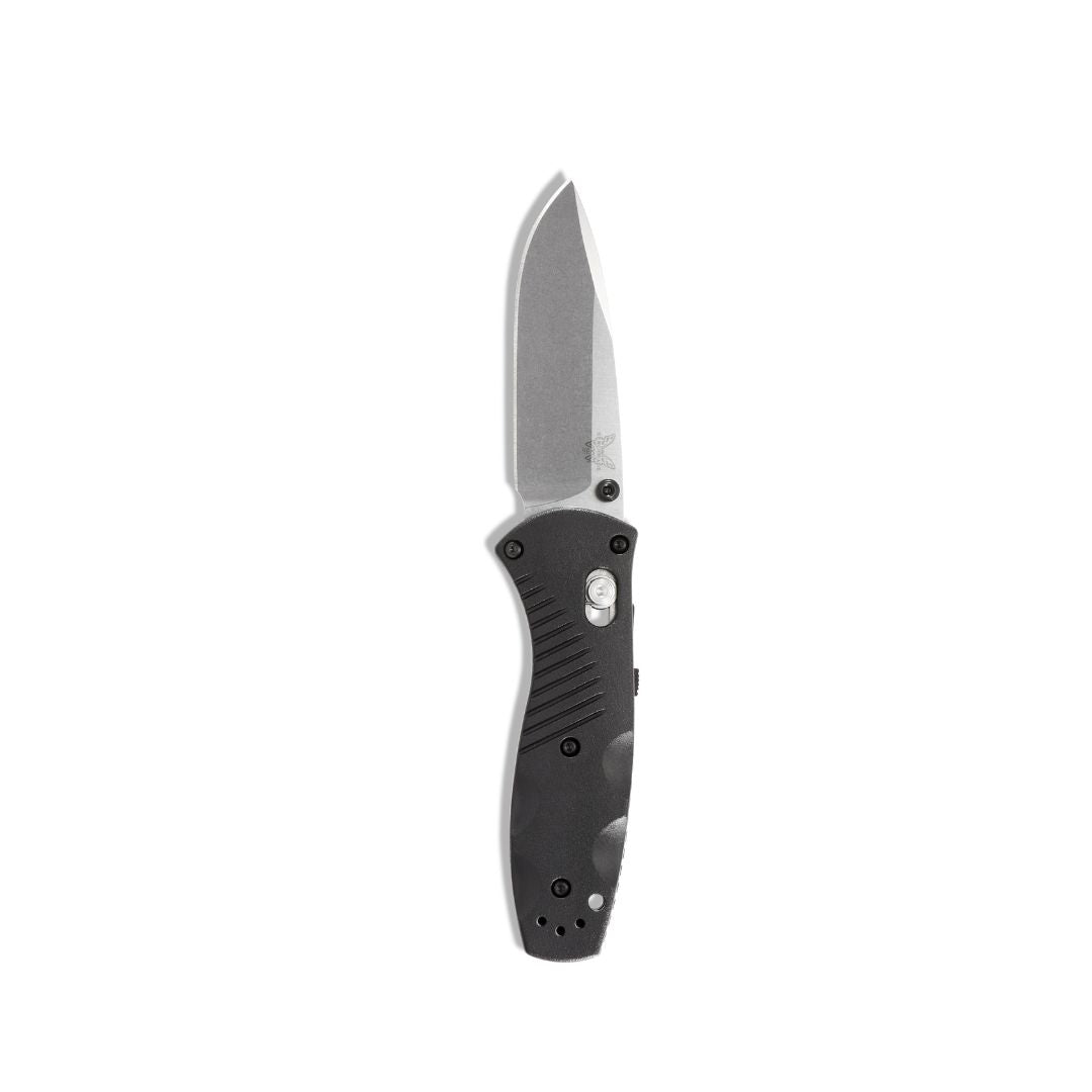 Benchmade Mini Barrage 585 folding knife open side profile showing blade length and handle design
