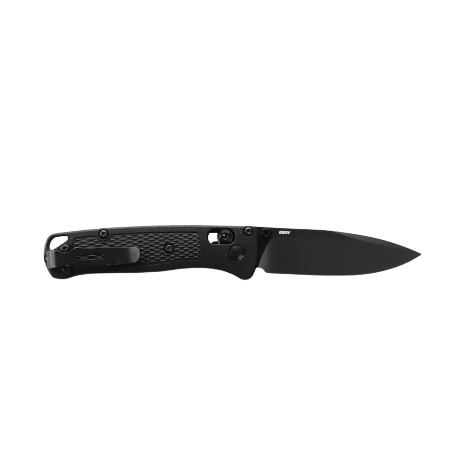 Benchmade Mini Bugout CF Elite knife open left view