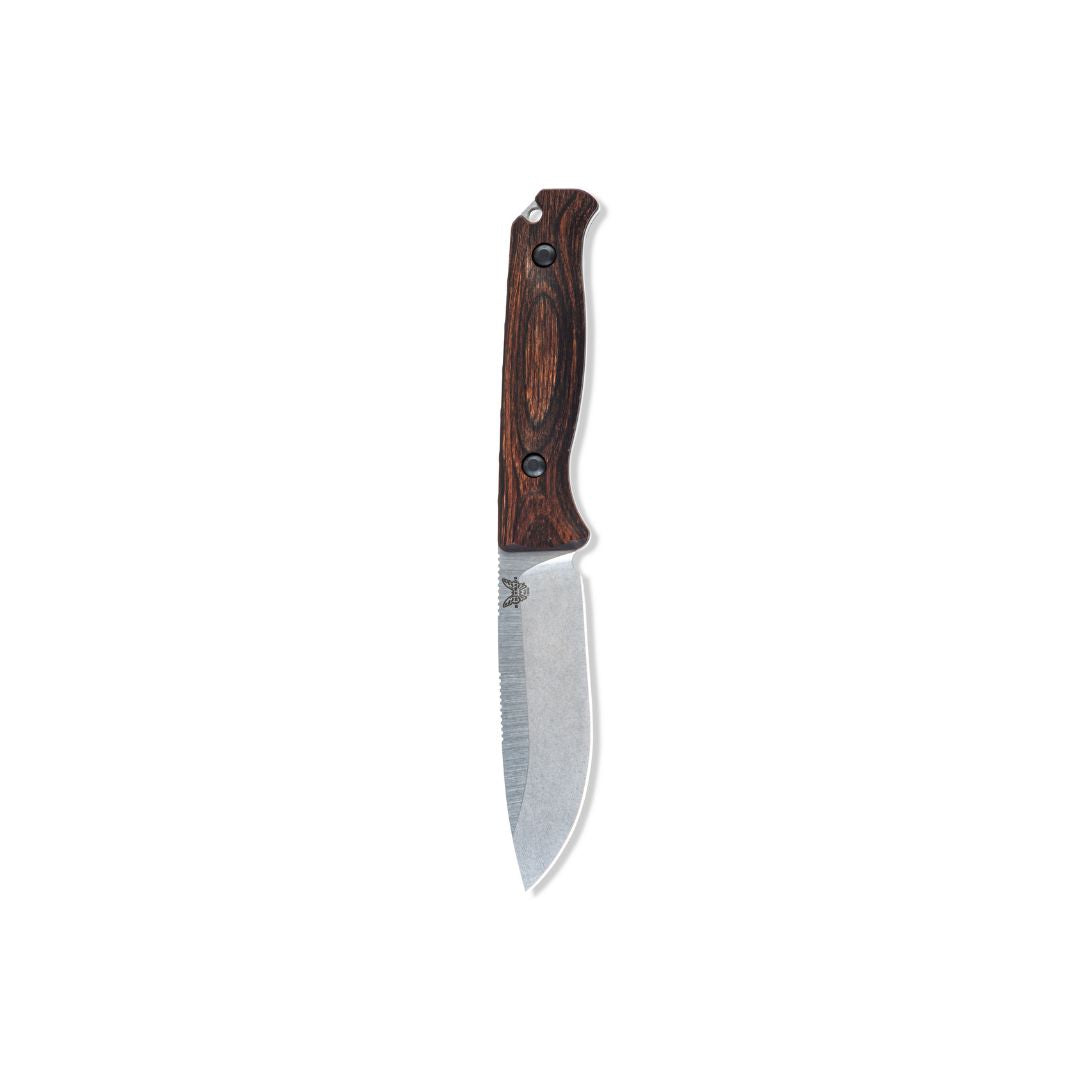 Benchmade Saddle Mountain Skinner vertical view showing full knife length.