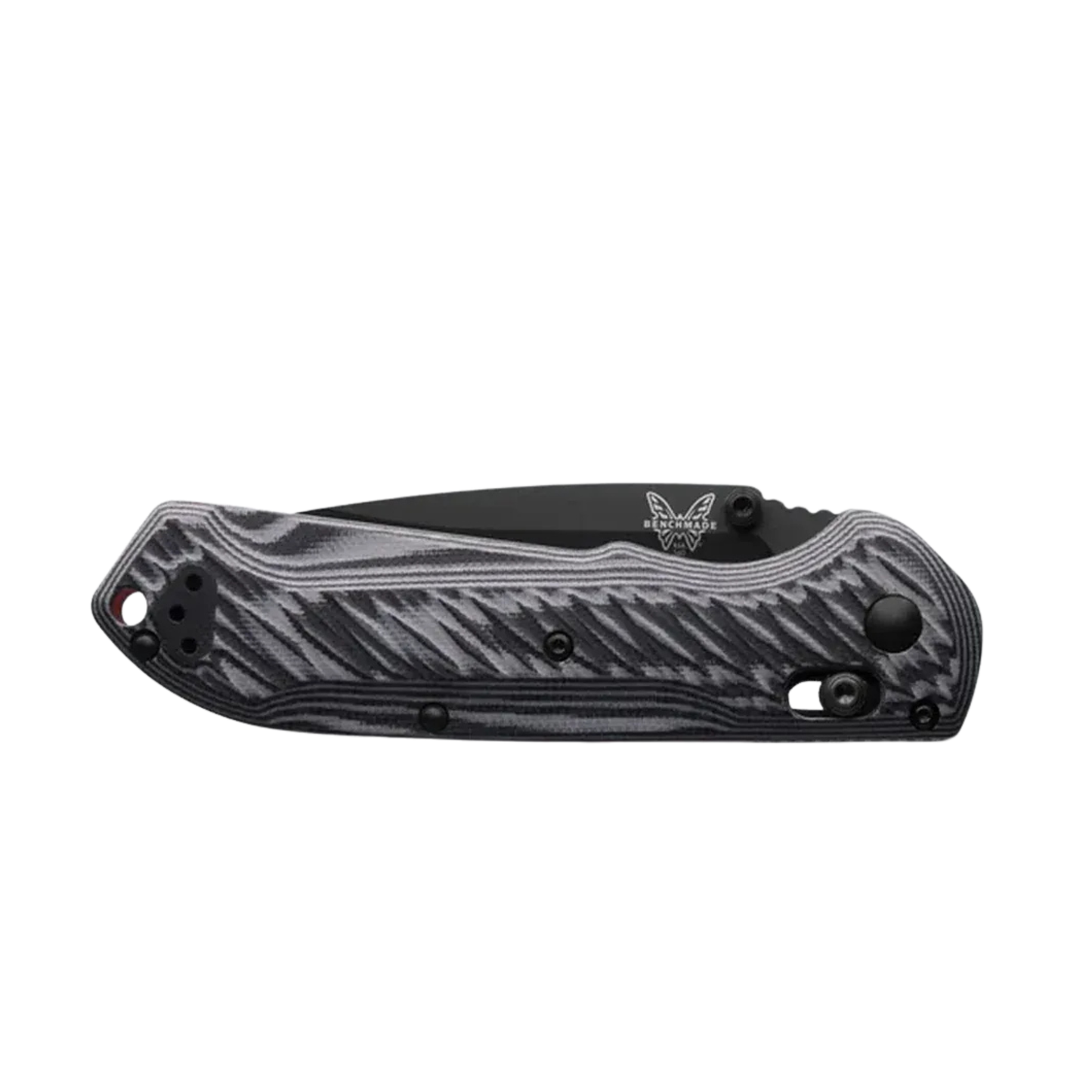Benchmade Super Freek drop-point knife closed view showing textured layered handle