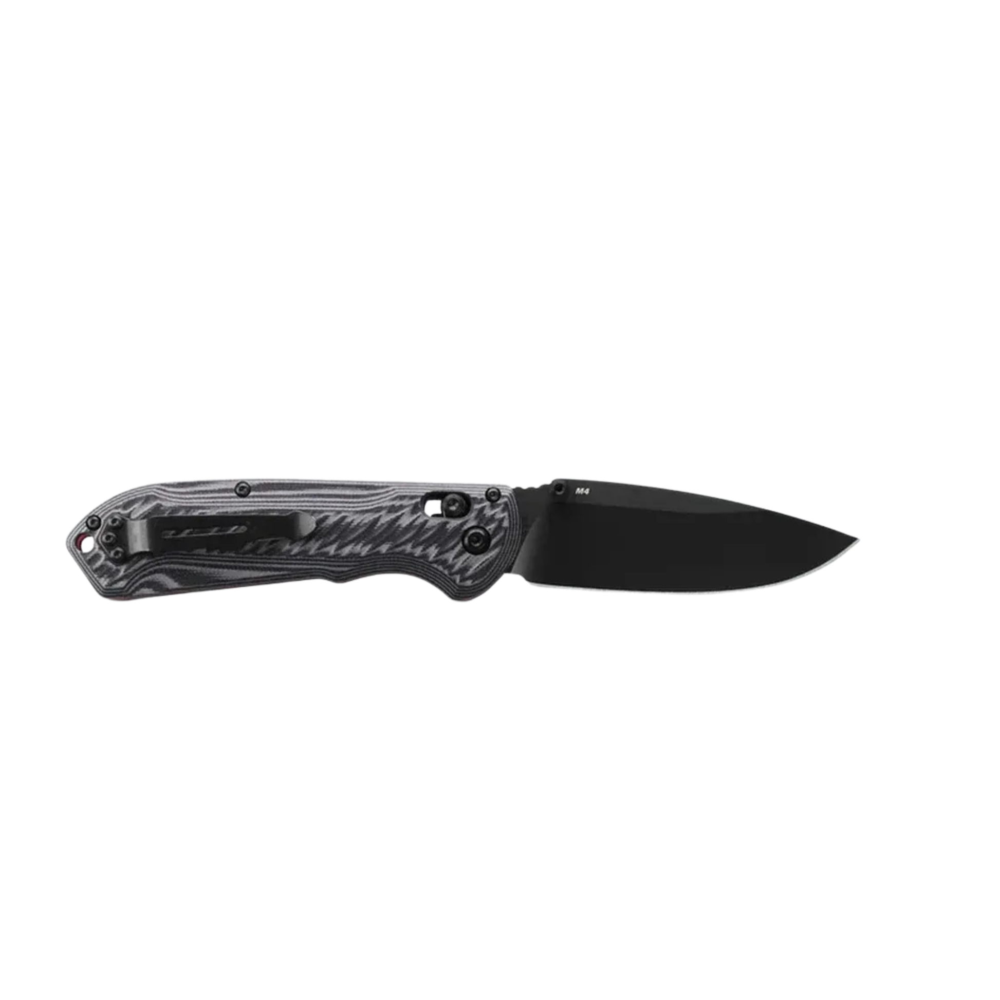 Benchmade Super Freek drop-point knife open right side with pocket clip attached