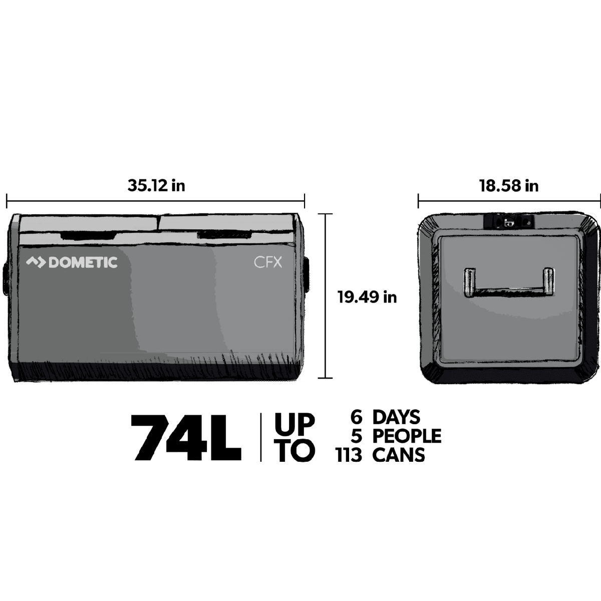 Dometic CFX3 75 Powered Cooler Dual Zone