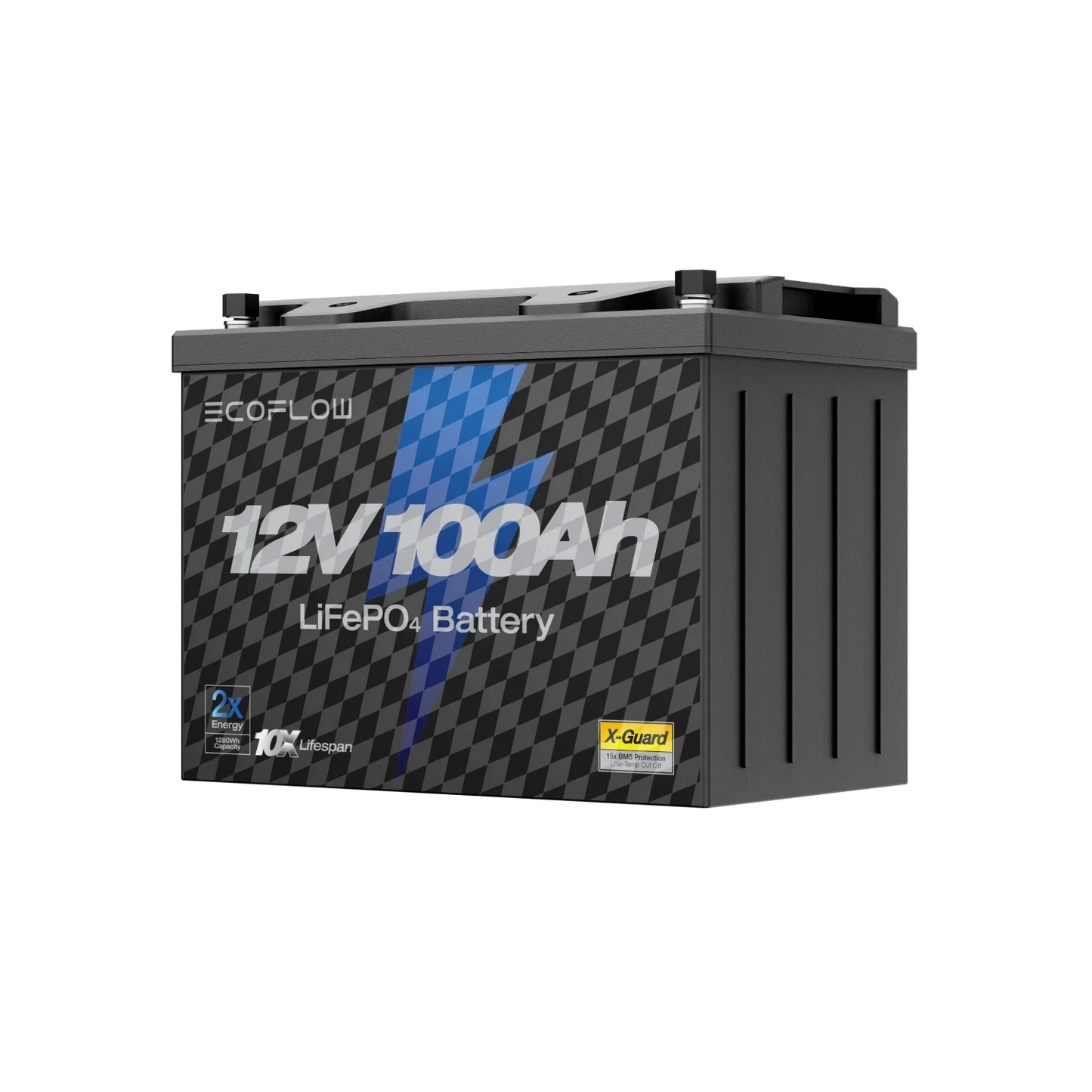 EcoFlow 12V 100Ah LiFePO4 Battery angled right view