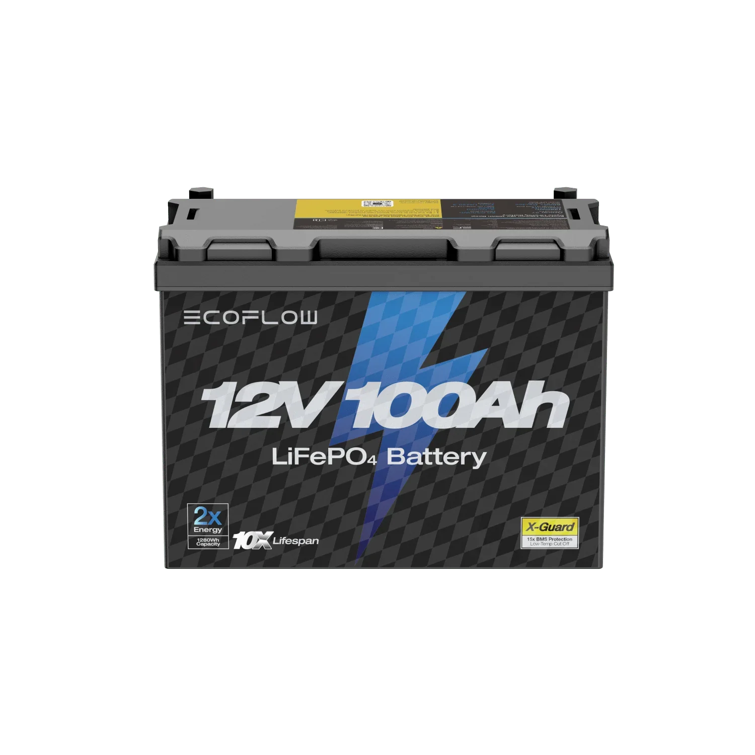 EcoFlow 12V 100Ah LiFePO4 Battery front view view