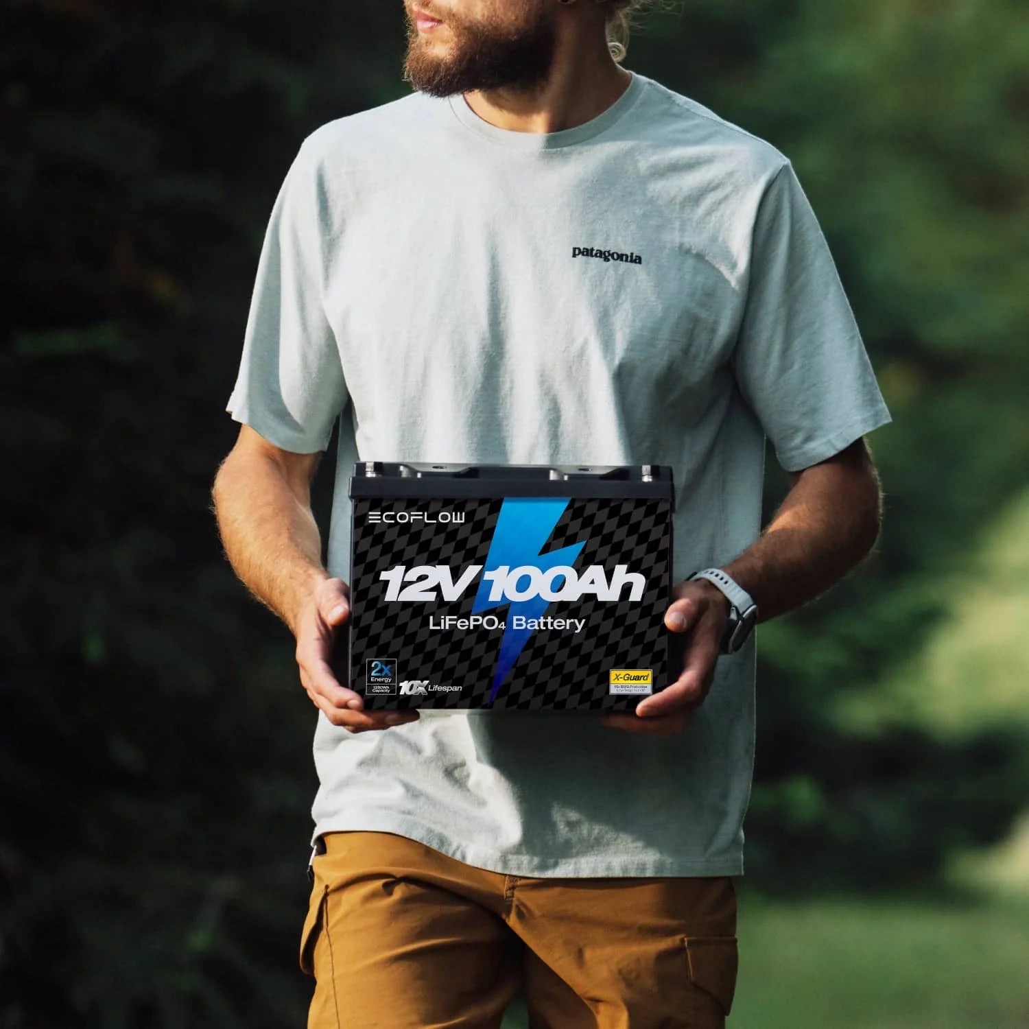 EcoFlow 12V 100Ah LiFePO4 Battery lifestyle outdoor view