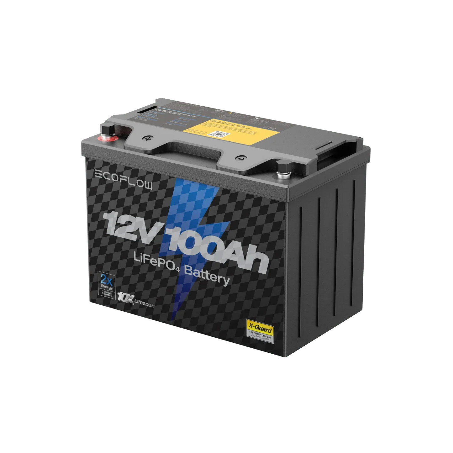EcoFlow 12V 100Ah LiFePO4 Battery top view view