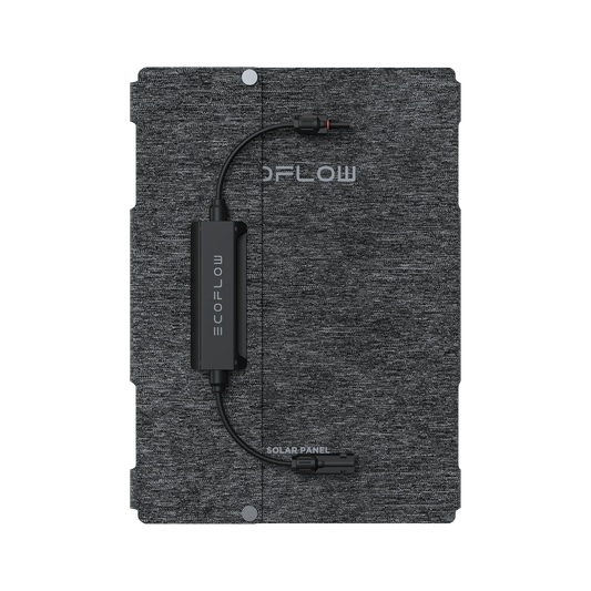 EcoFlow 45W solar panel folded for compact storage and easy transport.