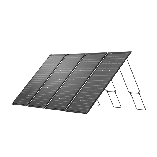 EcoFlow 500W Solar Kit rear view 4 panel array angled