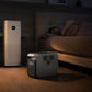 EcoFlow Delta 3 1500 Portable Power Station providing quiet backup power beside a bed at night