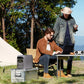 EcoFlow Delta 3 Classic Portable Power Station powering laptops and speakers at a campsite