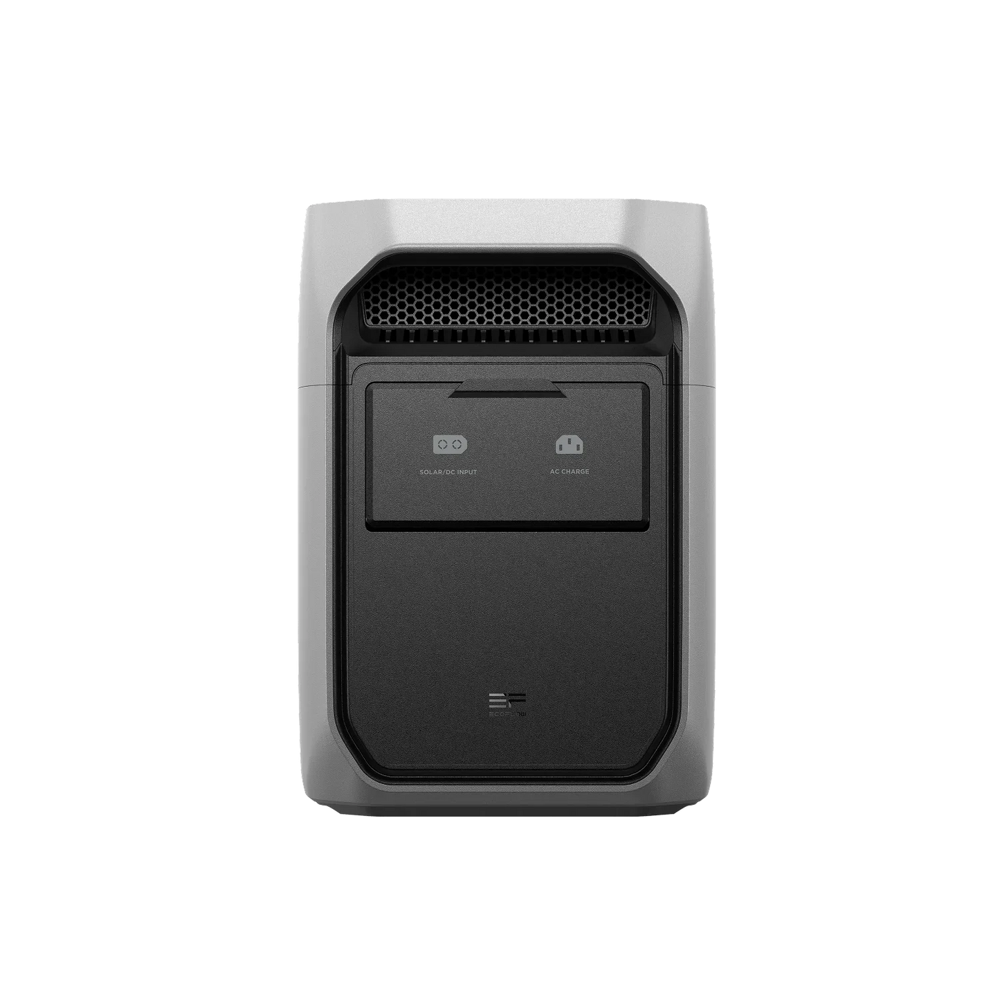 Rear view of the EcoFlow Delta 3 Classic Portable Power Station showing AC and solar input ports