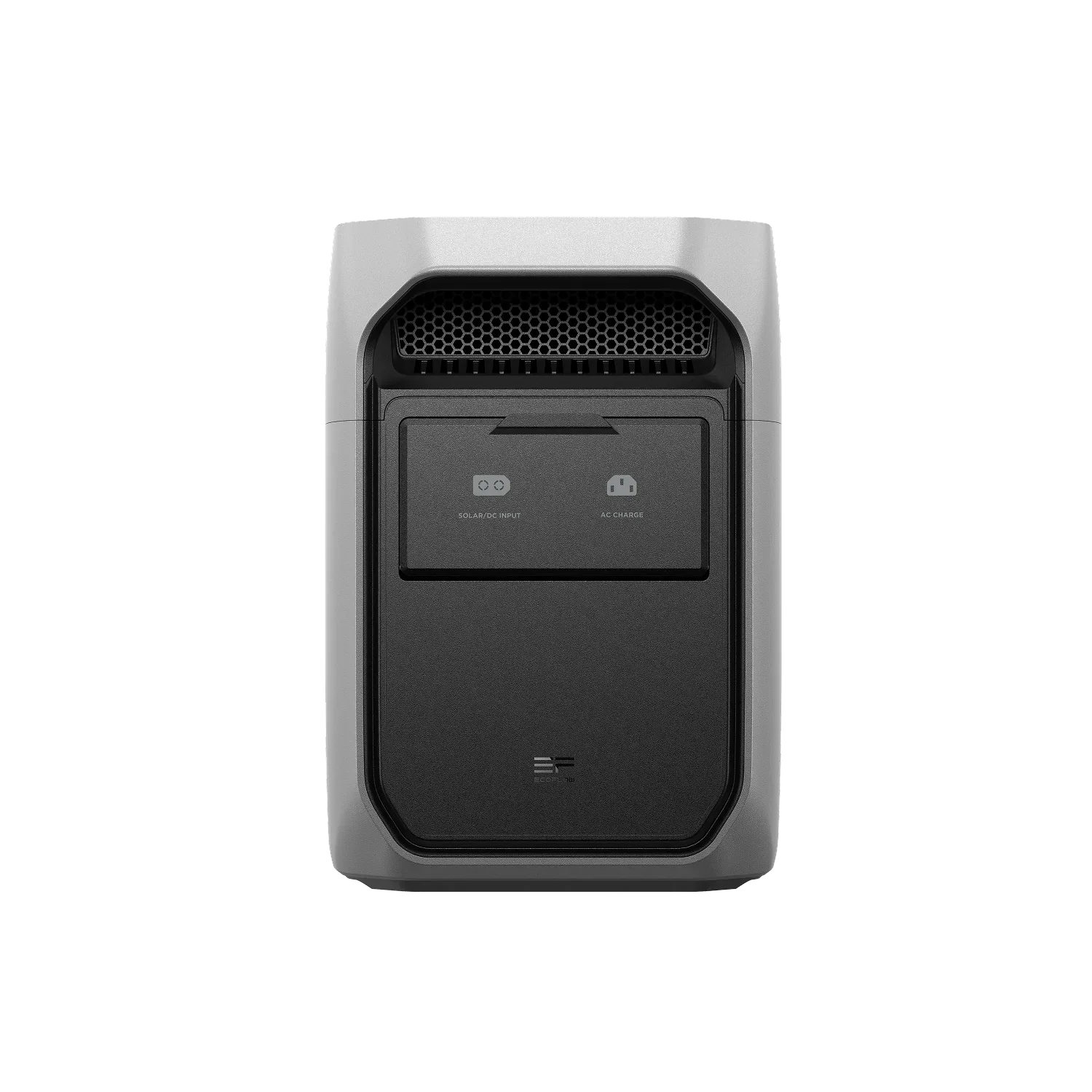 Rear view of the EcoFlow Delta 3 Classic Portable Power Station showing AC and solar input ports