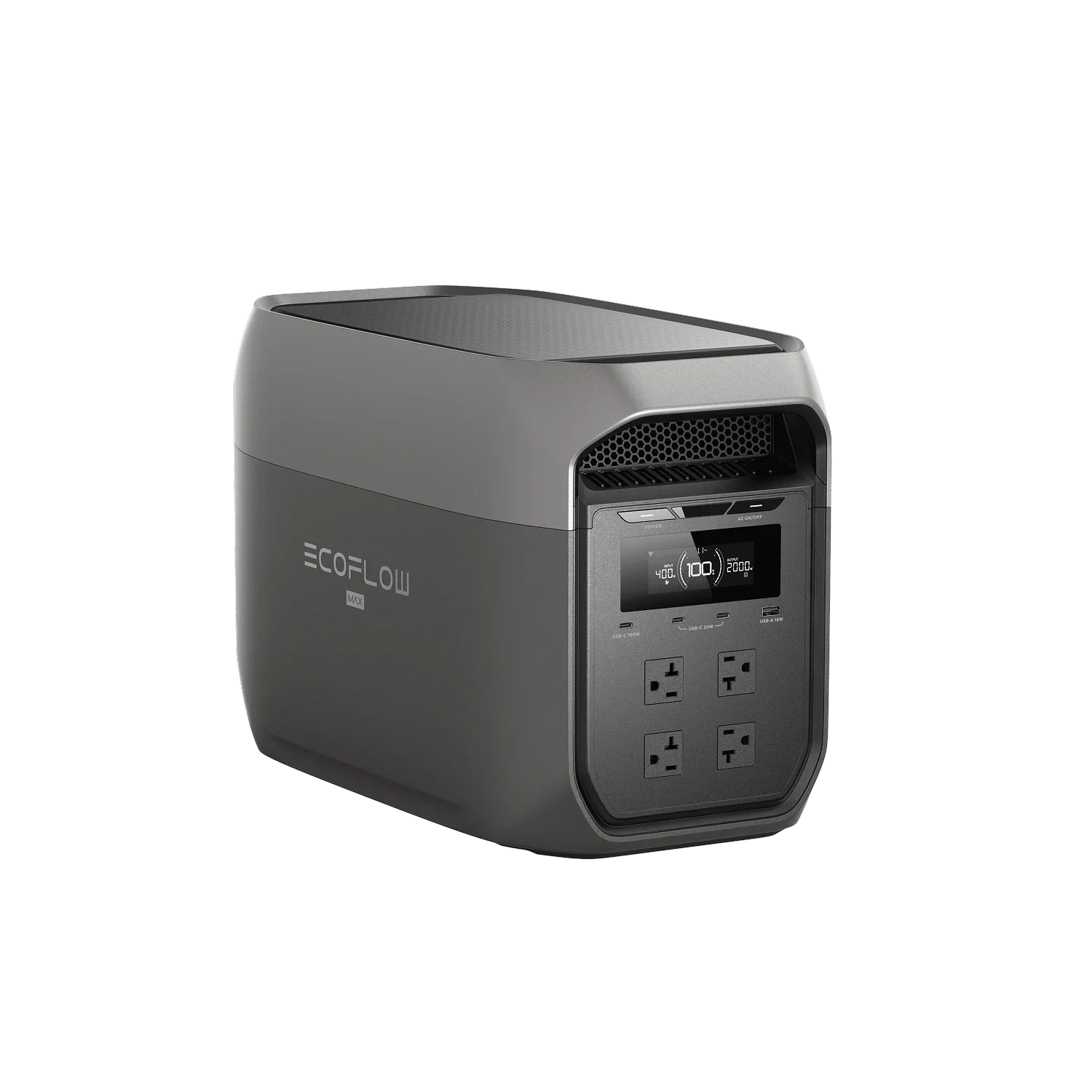 EcoFlow DELTA 3 Max portable power station product image showing front angle and LCD display.